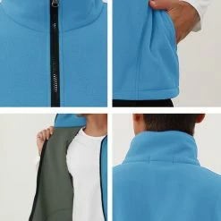 Allegra K Men's Full Zip Plush Vests Sleeveless Lightweight Outdoor Vest Jacket 45 Allegra K Men's Full Zip Plush Vests Sleeveless Lightweight Outdoor Vest Jacket