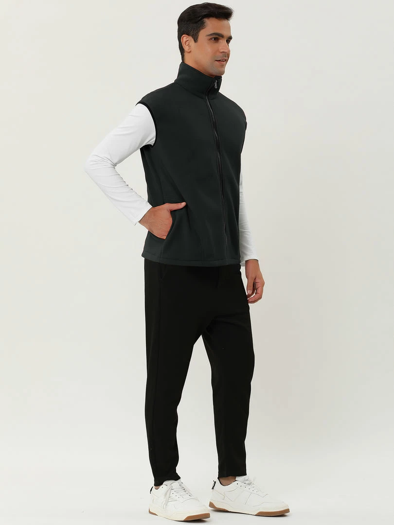 Allegra K Men's Full Zip Plush Vests Sleeveless Lightweight Outdoor Vest Jacket 31 Allegra K Men's Full Zip Plush Vests Sleeveless Lightweight Outdoor Vest Jacket