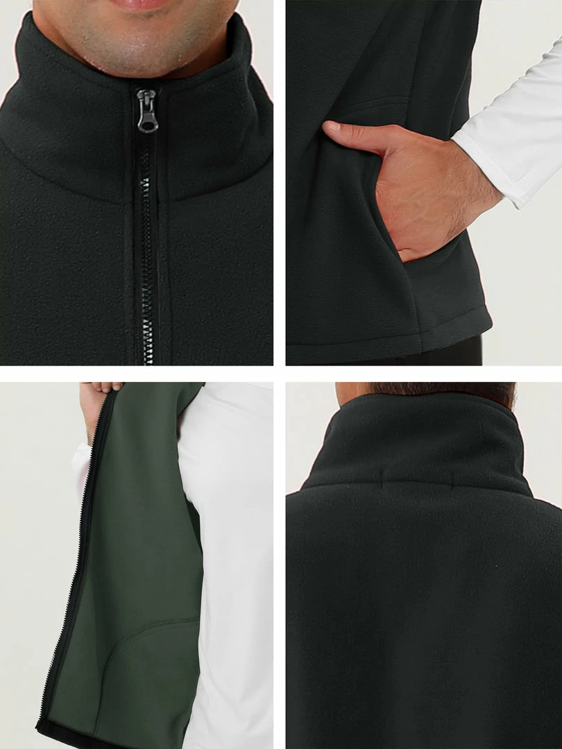 Allegra K Men's Full Zip Plush Vests Sleeveless Lightweight Outdoor Vest Jacket 33 Allegra K Men's Full Zip Plush Vests Sleeveless Lightweight Outdoor Vest Jacket