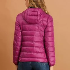 Allegra K Women's Hooded Packable Thickened Short Down Jacket Coat