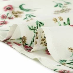 Allegra K Women's Ruffle Stand Collar Belted Floral Keyhole Back Half Lined Elastic Waist Dress