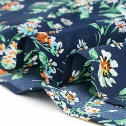 Allegra K Women's Ruffle Stand Collar Belted Floral Keyhole Back Half Lined Elastic Waist Dress