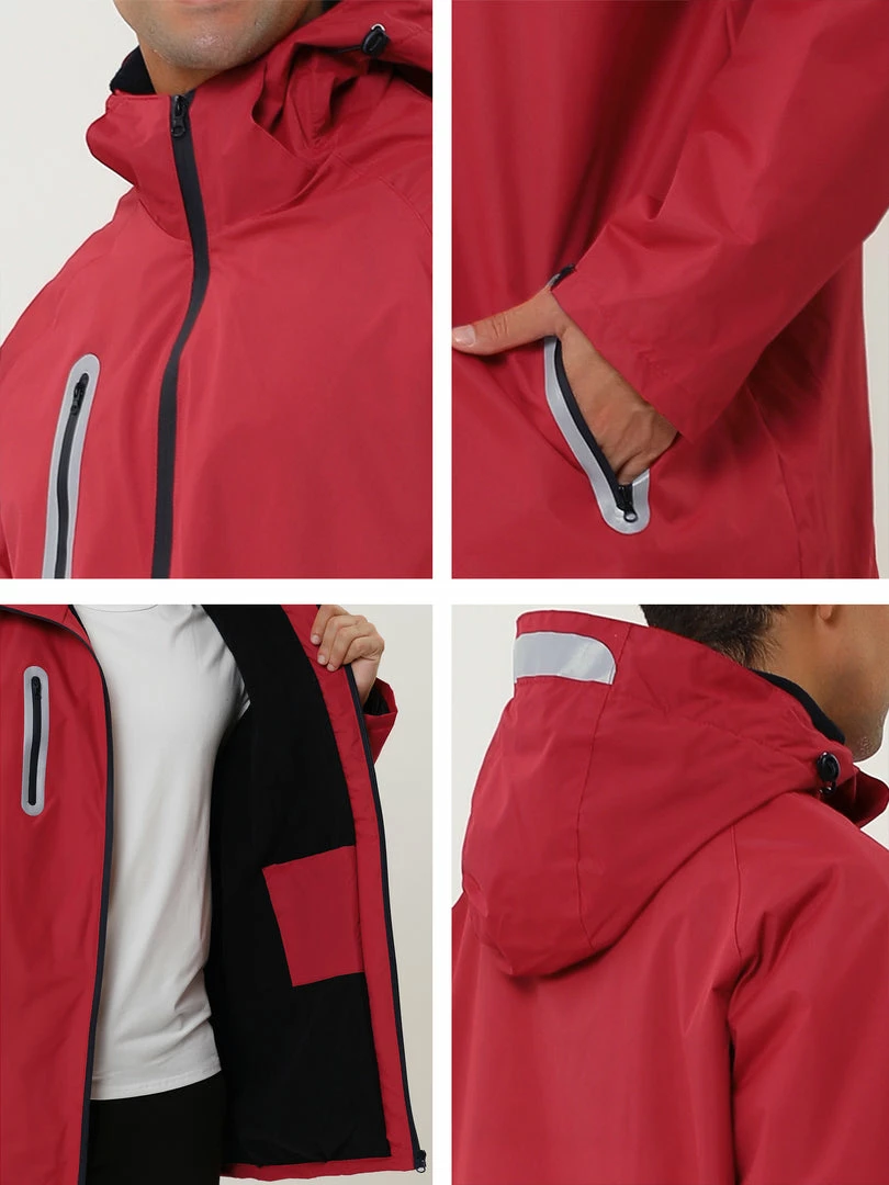 Allegra K Men's Windbreaker Faux Fleece Lined Drawstring Hoodie Zipper Outdoor Jackets 9 Allegra K Men's Windbreaker Faux Fleece Lined Drawstring Hoodie Zipper Outdoor Jackets