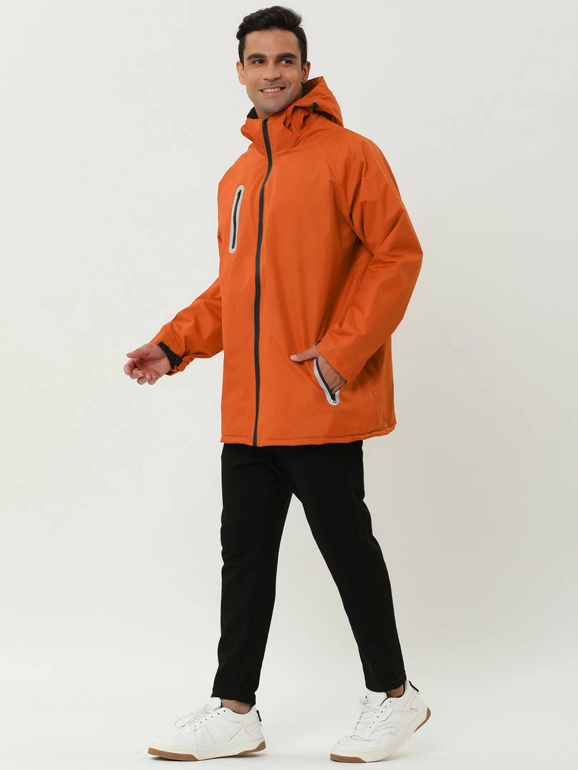 Allegra K Men's Windbreaker Faux Fleece Lined Drawstring Hoodie Zipper Outdoor Jackets 19 Allegra K Men's Windbreaker Faux Fleece Lined Drawstring Hoodie Zipper Outdoor Jackets