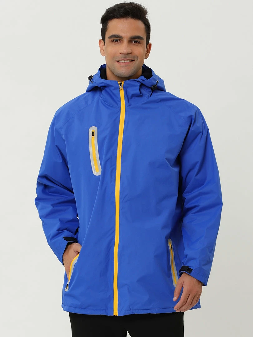 Allegra K Men's Windbreaker Faux Fleece Lined Drawstring Hoodie Zipper Outdoor Jackets 23 Allegra K Men's Windbreaker Faux Fleece Lined Drawstring Hoodie Zipper Outdoor Jackets