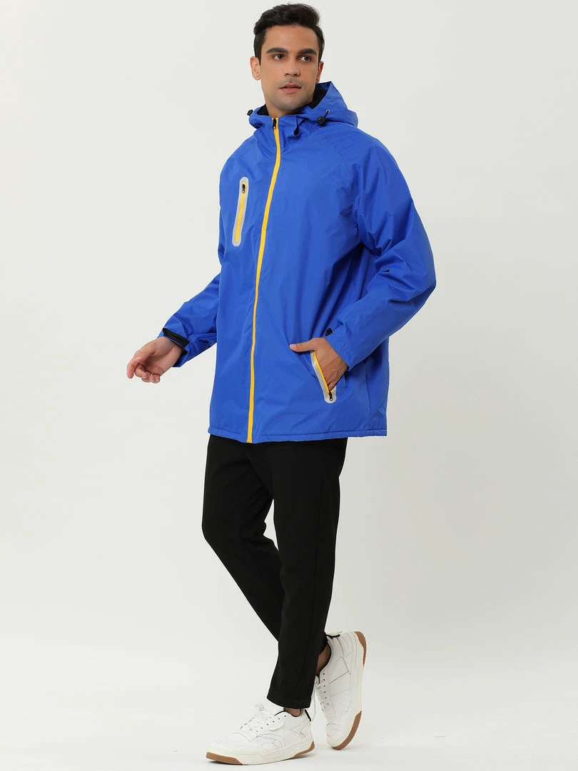 Allegra K Men's Windbreaker Faux Fleece Lined Drawstring Hoodie Zipper Outdoor Jackets 25 Allegra K Men's Windbreaker Faux Fleece Lined Drawstring Hoodie Zipper Outdoor Jackets