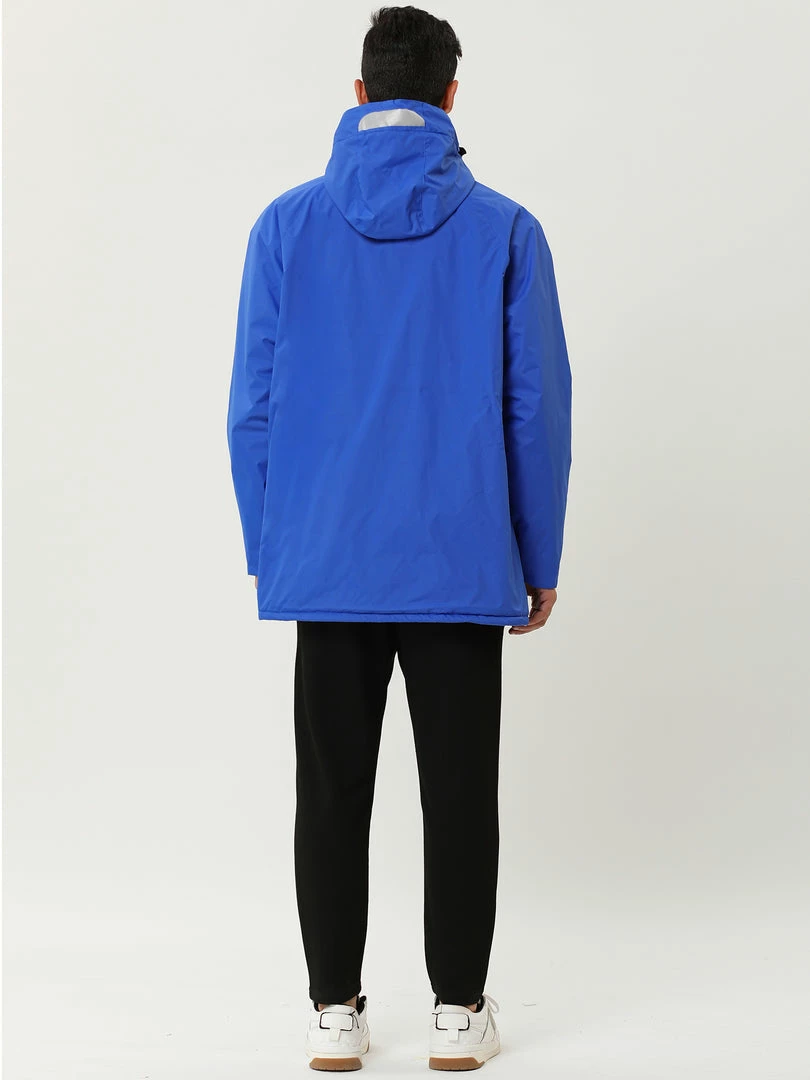 Allegra K Men's Windbreaker Faux Fleece Lined Drawstring Hoodie Zipper Outdoor Jackets 26 Allegra K Men's Windbreaker Faux Fleece Lined Drawstring Hoodie Zipper Outdoor Jackets