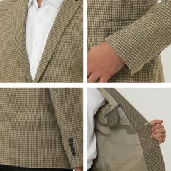 Allegra K Men's Casual Plaid Sports Coat Notched Lapel One Button Houndstooth Blazer