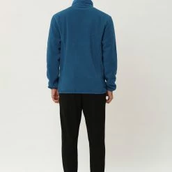 Allegra K Men's Winter Solid Color Long Sleeved Full-Zip Sherpa Fleece Jacket