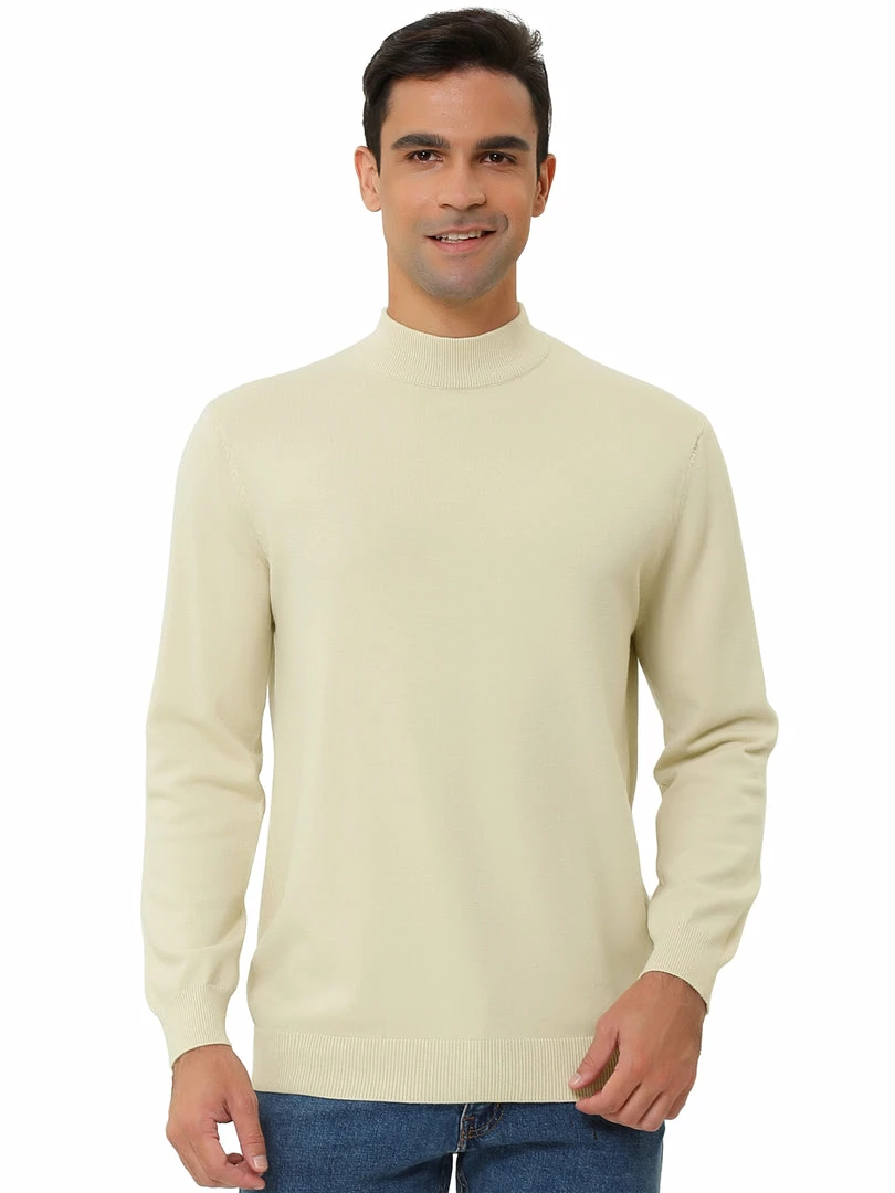 Allegra K Tops Men's Slim Fit Mock Turtleneck Neck Knit Pullover Lightweight Long Sleeves Basic Sweaters 23 Allegra K Tops Men's Slim Fit Mock Turtleneck Neck Knit Pullover Lightweight Long Sleeves Basic Sweaters