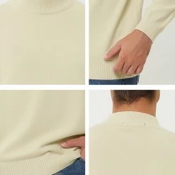 Allegra K Tops Men's Slim Fit Mock Turtleneck Neck Knit Pullover Lightweight Long Sleeves Basic Sweaters 81 Allegra K Tops Men's Slim Fit Mock Turtleneck Neck Knit Pullover Lightweight Long Sleeves Basic Sweaters