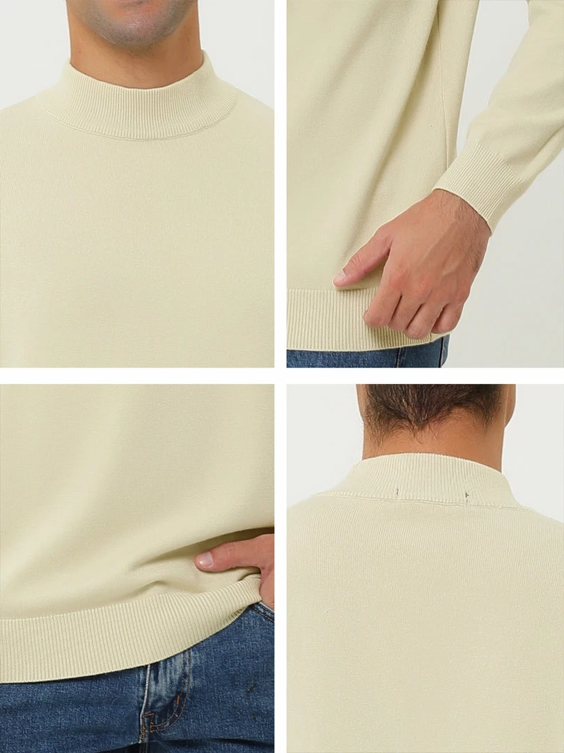 Allegra K Tops Men's Slim Fit Mock Turtleneck Neck Knit Pullover Lightweight Long Sleeves Basic Sweaters 27 Allegra K Tops Men's Slim Fit Mock Turtleneck Neck Knit Pullover Lightweight Long Sleeves Basic Sweaters
