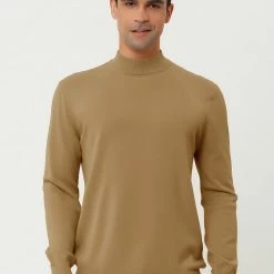 Allegra K Tops Men's Slim Fit Mock Turtleneck Neck Knit Pullover Lightweight Long Sleeves Basic Sweaters 84 Allegra K Tops Men's Slim Fit Mock Turtleneck Neck Knit Pullover Lightweight Long Sleeves Basic Sweaters