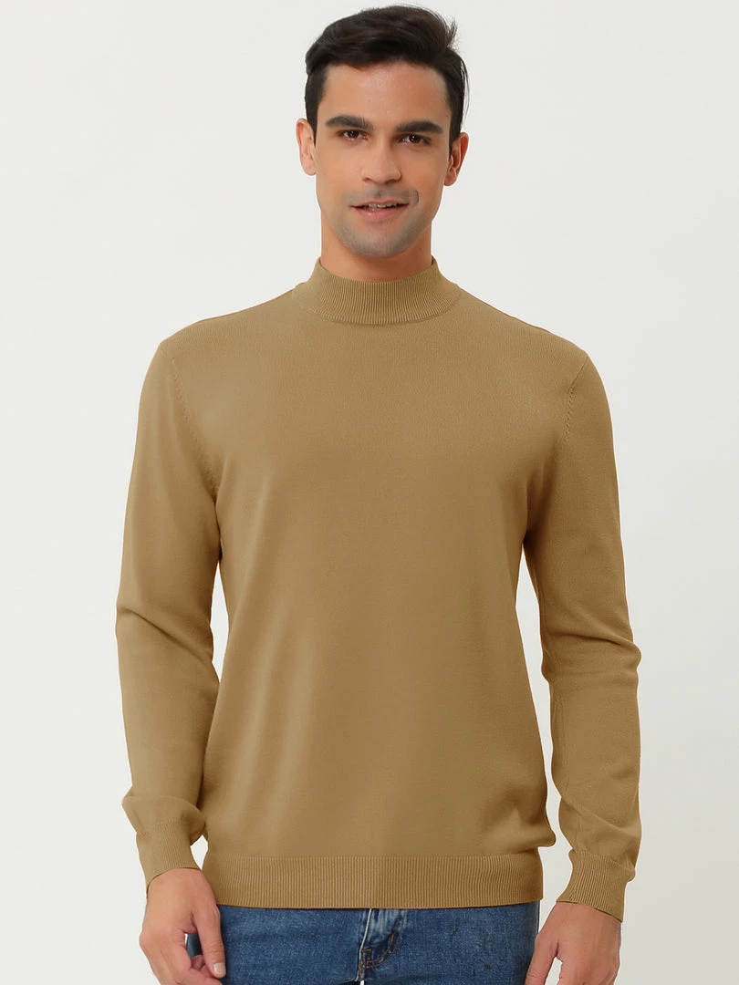 Allegra K Tops Men's Slim Fit Mock Turtleneck Neck Knit Pullover Lightweight Long Sleeves Basic Sweaters 30 Allegra K Tops Men's Slim Fit Mock Turtleneck Neck Knit Pullover Lightweight Long Sleeves Basic Sweaters