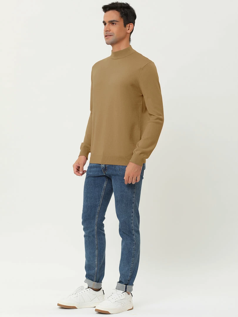Allegra K Tops Men's Slim Fit Mock Turtleneck Neck Knit Pullover Lightweight Long Sleeves Basic Sweaters 31 Allegra K Tops Men's Slim Fit Mock Turtleneck Neck Knit Pullover Lightweight Long Sleeves Basic Sweaters