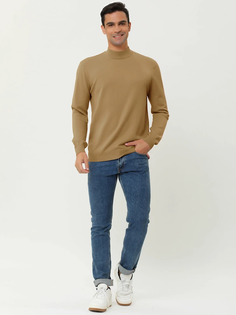 Allegra K Tops Men's Slim Fit Mock Turtleneck Neck Knit Pullover Lightweight Long Sleeves Basic Sweaters 32 Allegra K Tops Men's Slim Fit Mock Turtleneck Neck Knit Pullover Lightweight Long Sleeves Basic Sweaters