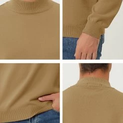 Allegra K Tops Men's Slim Fit Mock Turtleneck Neck Knit Pullover Lightweight Long Sleeves Basic Sweaters 87 Allegra K Tops Men's Slim Fit Mock Turtleneck Neck Knit Pullover Lightweight Long Sleeves Basic Sweaters