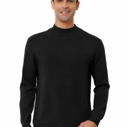 Allegra K Tops Men's Slim Fit Mock Turtleneck Neck Knit Pullover Lightweight Long Sleeves Basic Sweaters 107 Allegra K Tops Men's Slim Fit Mock Turtleneck Neck Knit Pullover Lightweight Long Sleeves Basic Sweaters