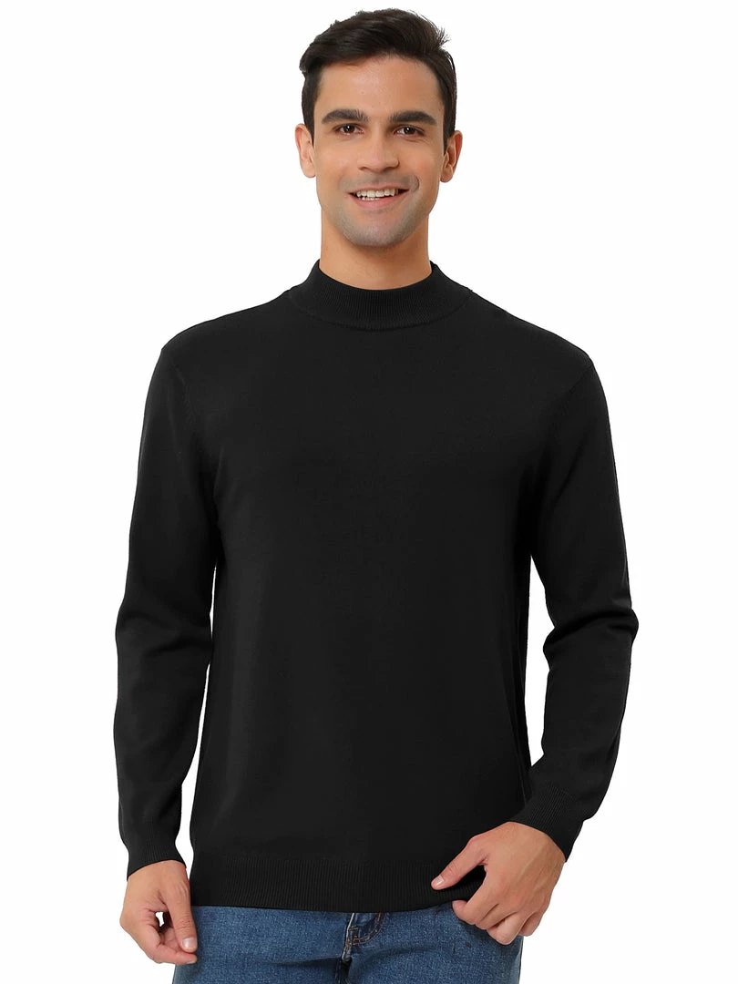 Allegra K Tops Men's Slim Fit Mock Turtleneck Neck Knit Pullover Lightweight Long Sleeves Basic Sweaters 53 Allegra K Tops Men's Slim Fit Mock Turtleneck Neck Knit Pullover Lightweight Long Sleeves Basic Sweaters