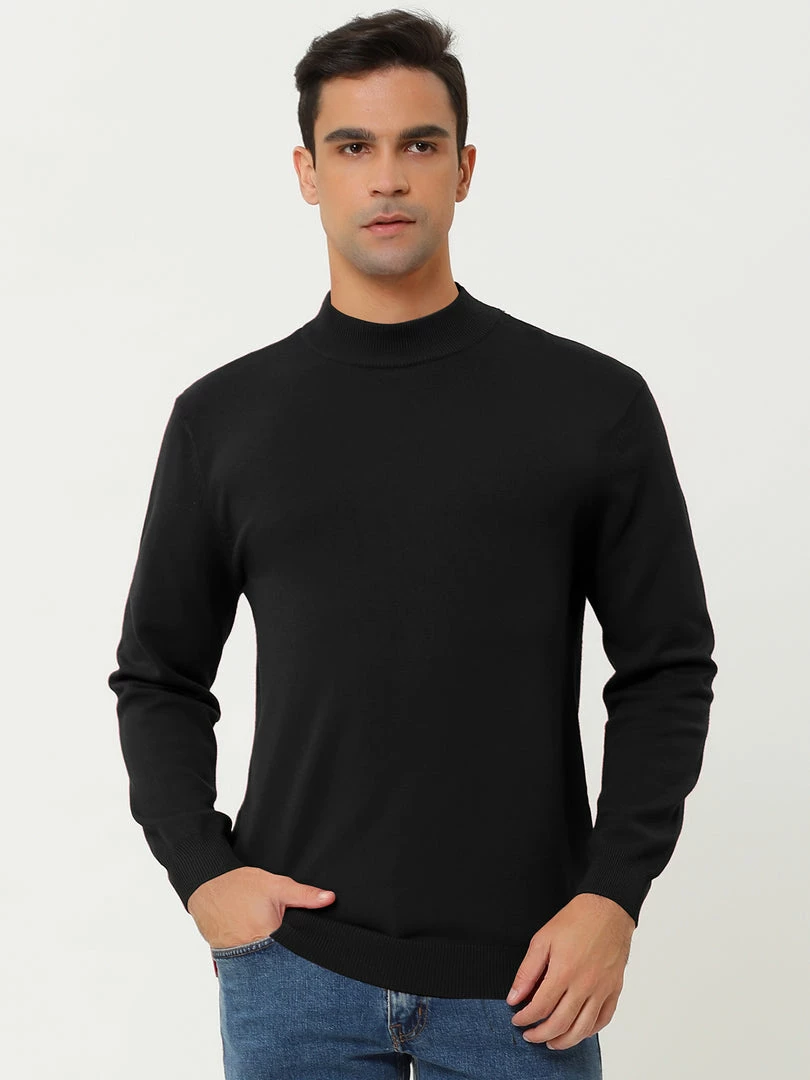 Allegra K Tops Men's Slim Fit Mock Turtleneck Neck Knit Pullover Lightweight Long Sleeves Basic Sweaters 54 Allegra K Tops Men's Slim Fit Mock Turtleneck Neck Knit Pullover Lightweight Long Sleeves Basic Sweaters
