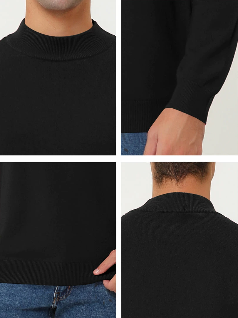 Allegra K Tops Men's Slim Fit Mock Turtleneck Neck Knit Pullover Lightweight Long Sleeves Basic Sweaters 57 Allegra K Tops Men's Slim Fit Mock Turtleneck Neck Knit Pullover Lightweight Long Sleeves Basic Sweaters