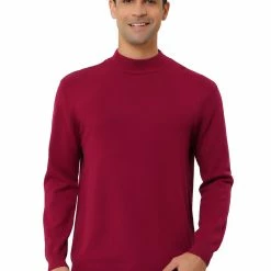 Allegra K Tops Men's Slim Fit Mock Turtleneck Neck Knit Pullover Lightweight Long Sleeves Basic Sweaters 65 Allegra K Tops Men's Slim Fit Mock Turtleneck Neck Knit Pullover Lightweight Long Sleeves Basic Sweaters