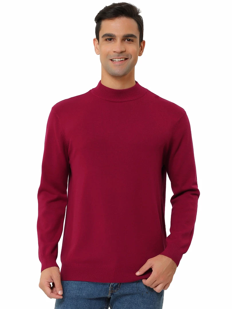 Allegra K Tops Men's Slim Fit Mock Turtleneck Neck Knit Pullover Lightweight Long Sleeves Basic Sweaters 11 Allegra K Tops Men's Slim Fit Mock Turtleneck Neck Knit Pullover Lightweight Long Sleeves Basic Sweaters