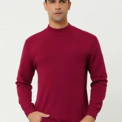 Allegra K Tops Men's Slim Fit Mock Turtleneck Neck Knit Pullover Lightweight Long Sleeves Basic Sweaters 66 Allegra K Tops Men's Slim Fit Mock Turtleneck Neck Knit Pullover Lightweight Long Sleeves Basic Sweaters