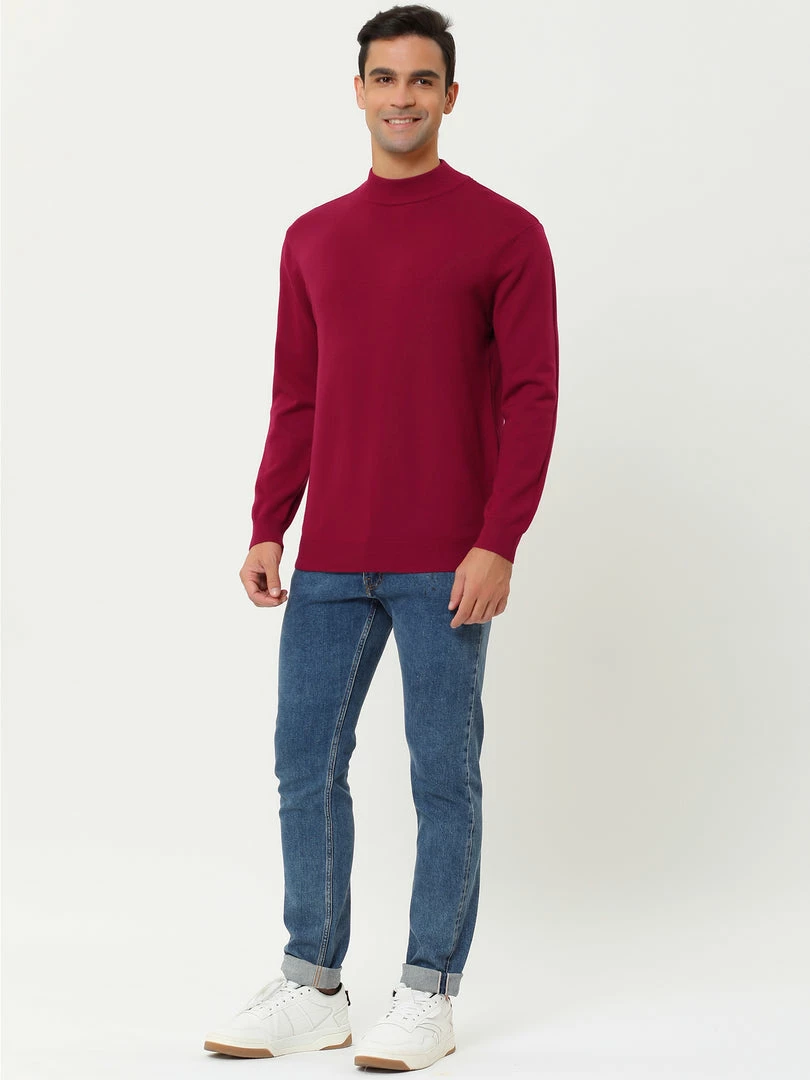 Allegra K Tops Men's Slim Fit Mock Turtleneck Neck Knit Pullover Lightweight Long Sleeves Basic Sweaters 13 Allegra K Tops Men's Slim Fit Mock Turtleneck Neck Knit Pullover Lightweight Long Sleeves Basic Sweaters