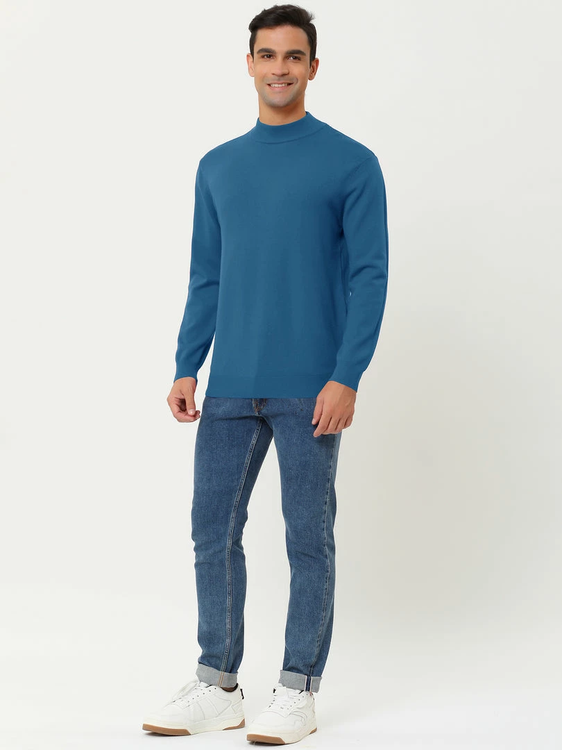 Allegra K Tops Men's Slim Fit Mock Turtleneck Neck Knit Pullover Lightweight Long Sleeves Basic Sweaters 19 Allegra K Tops Men's Slim Fit Mock Turtleneck Neck Knit Pullover Lightweight Long Sleeves Basic Sweaters
