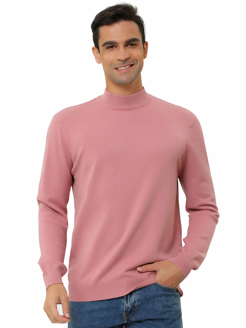 Allegra K Tops Men's Slim Fit Mock Turtleneck Neck Knit Pullover Lightweight Long Sleeves Basic Sweaters 41 Allegra K Tops Men's Slim Fit Mock Turtleneck Neck Knit Pullover Lightweight Long Sleeves Basic Sweaters