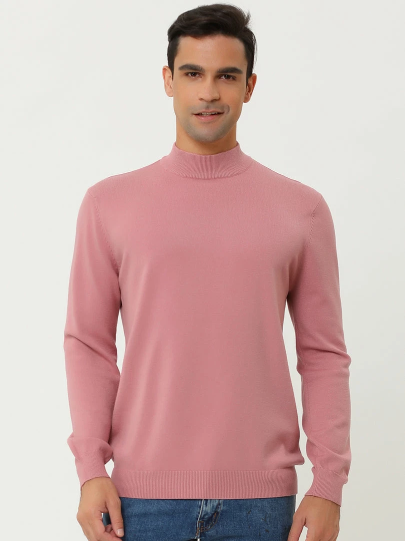 Allegra K Tops Men's Slim Fit Mock Turtleneck Neck Knit Pullover Lightweight Long Sleeves Basic Sweaters 42 Allegra K Tops Men's Slim Fit Mock Turtleneck Neck Knit Pullover Lightweight Long Sleeves Basic Sweaters