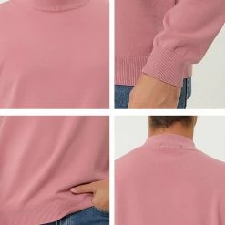 Allegra K Tops Men's Slim Fit Mock Turtleneck Neck Knit Pullover Lightweight Long Sleeves Basic Sweaters 99 Allegra K Tops Men's Slim Fit Mock Turtleneck Neck Knit Pullover Lightweight Long Sleeves Basic Sweaters