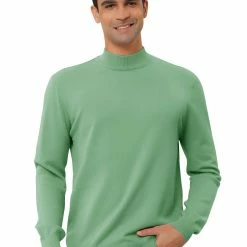 Allegra K Tops Men's Slim Fit Mock Turtleneck Neck Knit Pullover Lightweight Long Sleeves Basic Sweaters 101 Allegra K Tops Men's Slim Fit Mock Turtleneck Neck Knit Pullover Lightweight Long Sleeves Basic Sweaters