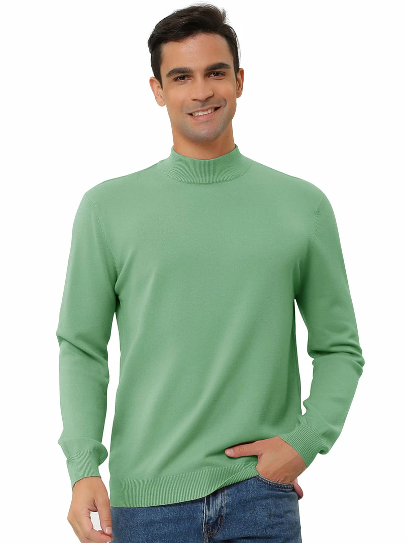 Allegra K Tops Men's Slim Fit Mock Turtleneck Neck Knit Pullover Lightweight Long Sleeves Basic Sweaters 47 Allegra K Tops Men's Slim Fit Mock Turtleneck Neck Knit Pullover Lightweight Long Sleeves Basic Sweaters