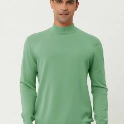 Allegra K Tops Men's Slim Fit Mock Turtleneck Neck Knit Pullover Lightweight Long Sleeves Basic Sweaters 102 Allegra K Tops Men's Slim Fit Mock Turtleneck Neck Knit Pullover Lightweight Long Sleeves Basic Sweaters