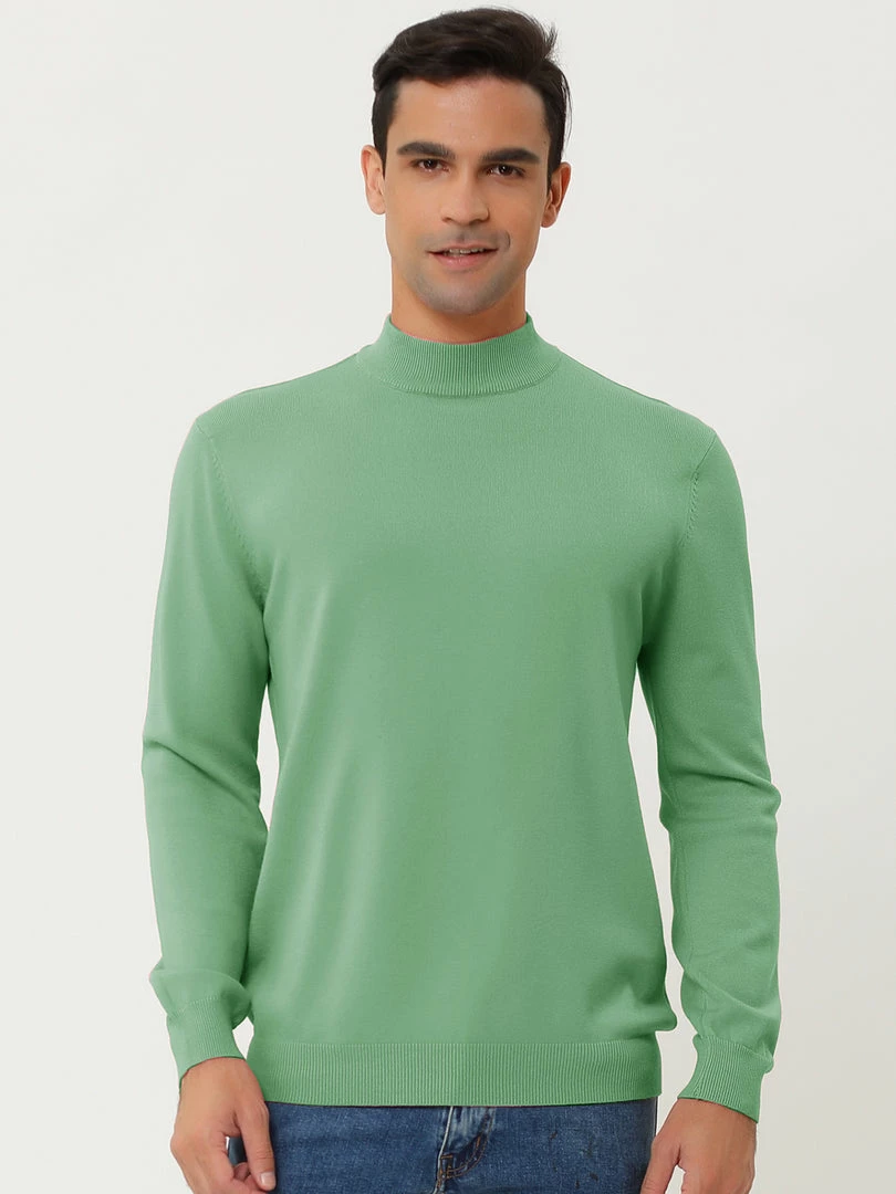 Allegra K Tops Men's Slim Fit Mock Turtleneck Neck Knit Pullover Lightweight Long Sleeves Basic Sweaters 48 Allegra K Tops Men's Slim Fit Mock Turtleneck Neck Knit Pullover Lightweight Long Sleeves Basic Sweaters