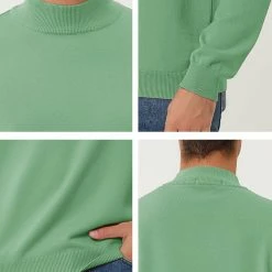Allegra K Tops Men's Slim Fit Mock Turtleneck Neck Knit Pullover Lightweight Long Sleeves Basic Sweaters 105 Allegra K Tops Men's Slim Fit Mock Turtleneck Neck Knit Pullover Lightweight Long Sleeves Basic Sweaters