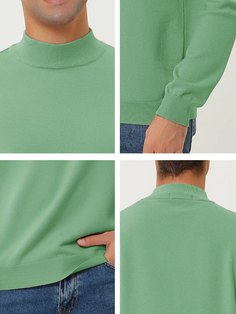 Allegra K Tops Men's Slim Fit Mock Turtleneck Neck Knit Pullover Lightweight Long Sleeves Basic Sweaters 51 Allegra K Tops Men's Slim Fit Mock Turtleneck Neck Knit Pullover Lightweight Long Sleeves Basic Sweaters