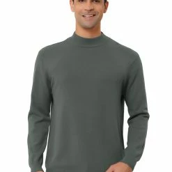 Allegra K Tops Men's Slim Fit Mock Turtleneck Neck Knit Pullover Lightweight Long Sleeves Basic Sweaters 89 Allegra K Tops Men's Slim Fit Mock Turtleneck Neck Knit Pullover Lightweight Long Sleeves Basic Sweaters