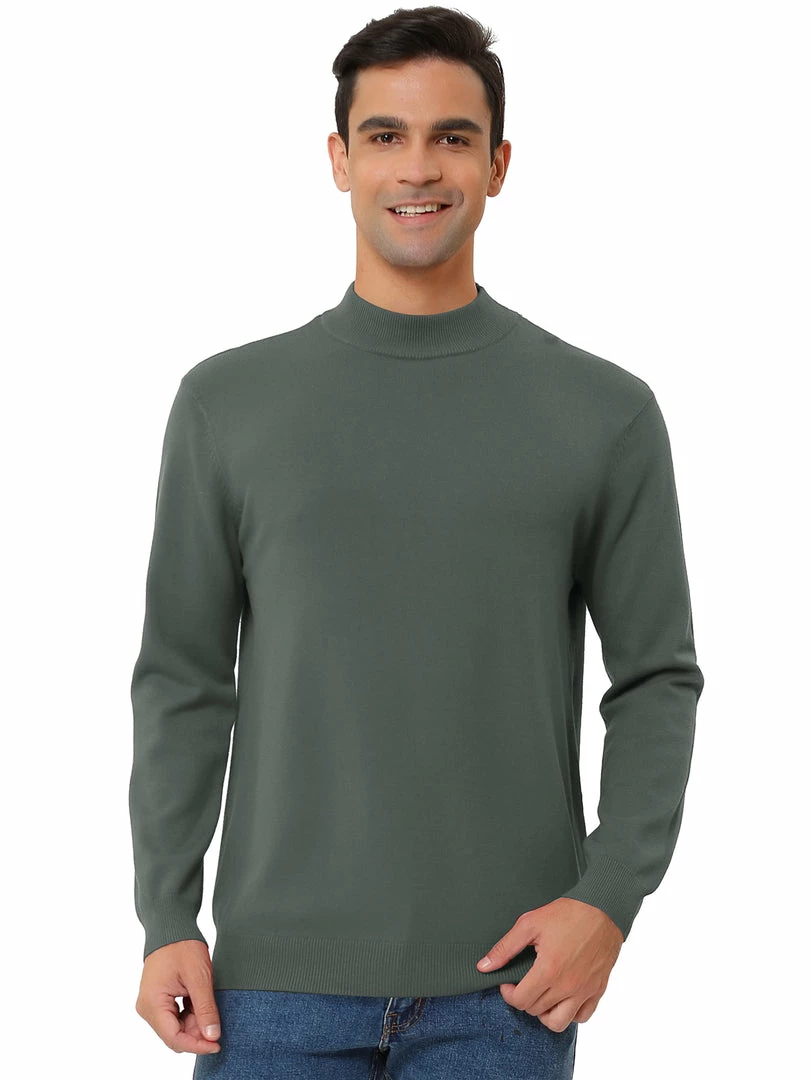 Allegra K Tops Men's Slim Fit Mock Turtleneck Neck Knit Pullover Lightweight Long Sleeves Basic Sweaters 35 Allegra K Tops Men's Slim Fit Mock Turtleneck Neck Knit Pullover Lightweight Long Sleeves Basic Sweaters