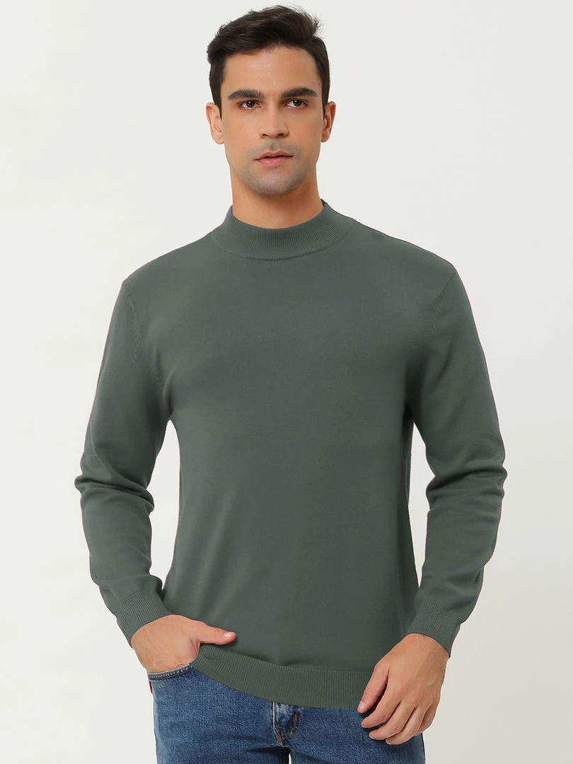 Allegra K Tops Men's Slim Fit Mock Turtleneck Neck Knit Pullover Lightweight Long Sleeves Basic Sweaters 36 Allegra K Tops Men's Slim Fit Mock Turtleneck Neck Knit Pullover Lightweight Long Sleeves Basic Sweaters