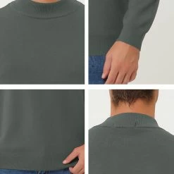 Allegra K Tops Men's Slim Fit Mock Turtleneck Neck Knit Pullover Lightweight Long Sleeves Basic Sweaters 93 Allegra K Tops Men's Slim Fit Mock Turtleneck Neck Knit Pullover Lightweight Long Sleeves Basic Sweaters
