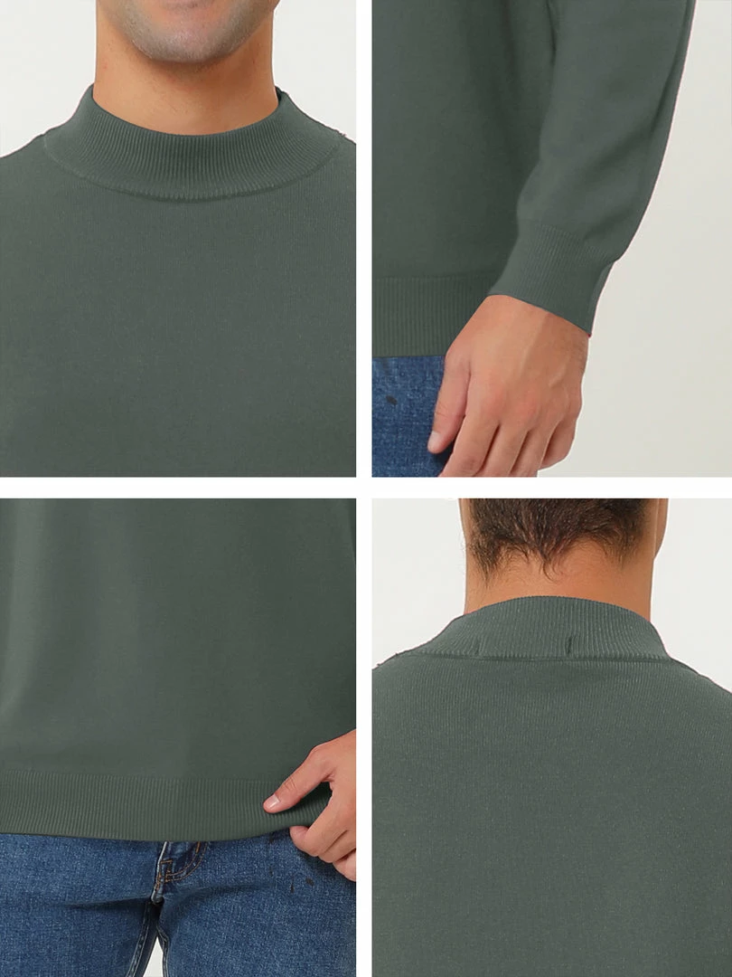 Allegra K Tops Men's Slim Fit Mock Turtleneck Neck Knit Pullover Lightweight Long Sleeves Basic Sweaters 39 Allegra K Tops Men's Slim Fit Mock Turtleneck Neck Knit Pullover Lightweight Long Sleeves Basic Sweaters