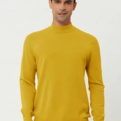 Allegra K Tops Men's Slim Fit Mock Turtleneck Neck Knit Pullover Lightweight Long Sleeves Basic Sweaters 60 Allegra K Tops Men's Slim Fit Mock Turtleneck Neck Knit Pullover Lightweight Long Sleeves Basic Sweaters