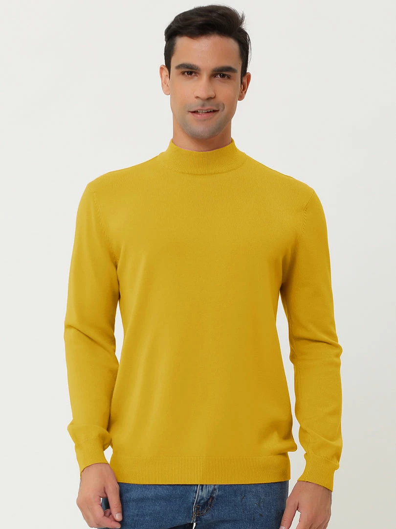Allegra K Tops Men's Slim Fit Mock Turtleneck Neck Knit Pullover Lightweight Long Sleeves Basic Sweaters 6 Allegra K Tops Men's Slim Fit Mock Turtleneck Neck Knit Pullover Lightweight Long Sleeves Basic Sweaters