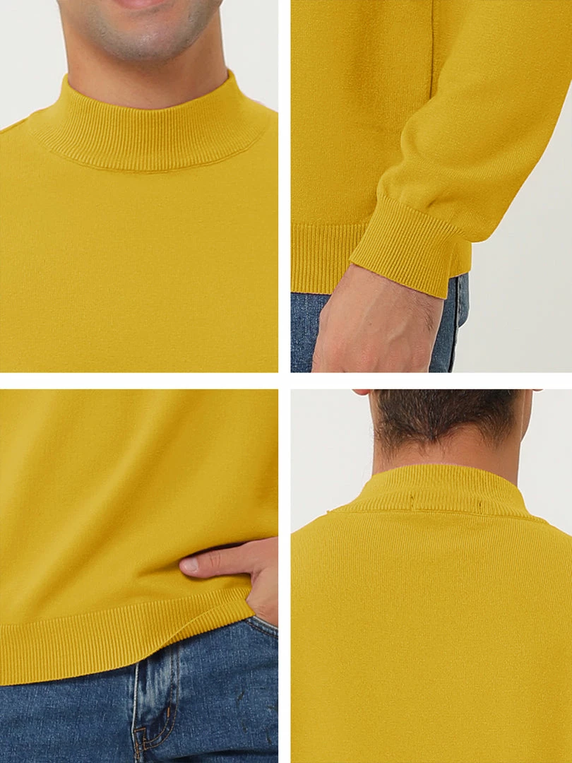 Allegra K Tops Men's Slim Fit Mock Turtleneck Neck Knit Pullover Lightweight Long Sleeves Basic Sweaters 9 Allegra K Tops Men's Slim Fit Mock Turtleneck Neck Knit Pullover Lightweight Long Sleeves Basic Sweaters