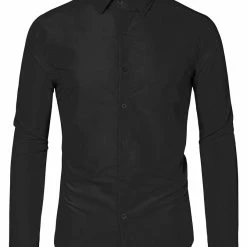 Allegra K Men's Dress Shirt Regular Fit Long Sleeves Button Down Prom Solid Shirt Tops