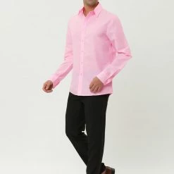 Allegra K Men's Dress Shirt Regular Fit Long Sleeves Button Down Prom Solid Shirt Tops