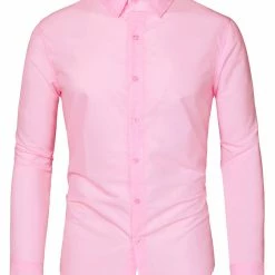 Allegra K Men's Dress Shirt Regular Fit Long Sleeves Button Down Prom Solid Shirt Tops
